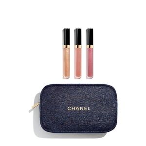 NEW! CHANEL ALWAYS BRILLIANT Lipgloss Trio & Cosmetics Bag - HOLIDAY 2023